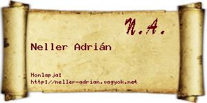 Neller Adrián névjegykártya
